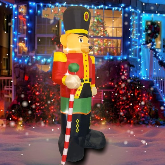 8 FT Christmas Inflatables Giant Nutcracter‎ Christmas Inflatable Outdoor Deco - Picture 6 of 7